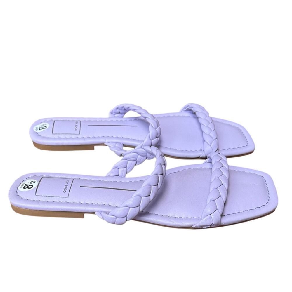 Dolce Vita Indy Lilac Purple Braided Sandals Women's 8.5 Lavender Flat Slides